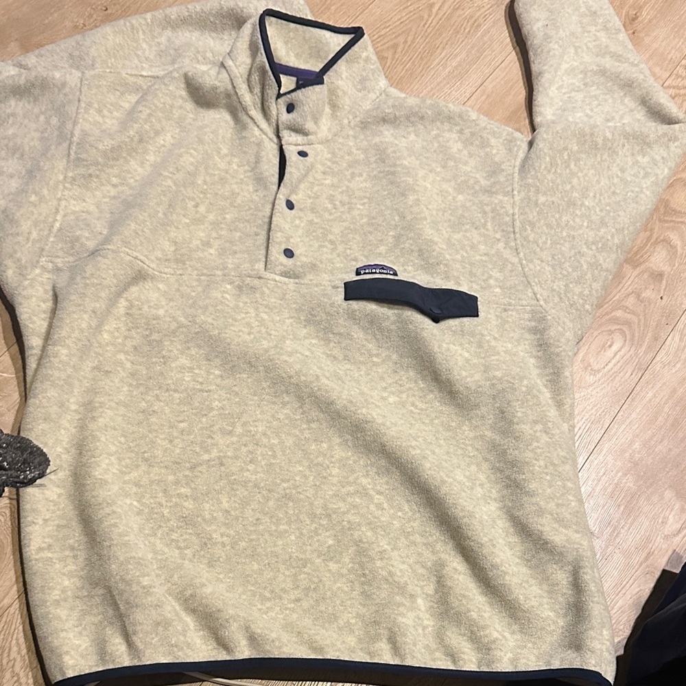 Patagonia Synchilla Fleece Pullover with Navy Trim